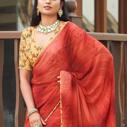 Anouk Striped Pure Georgette Saree image 2