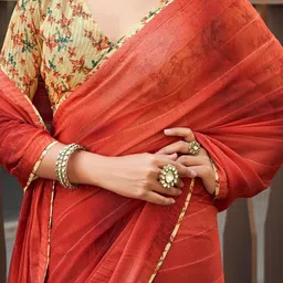 Anouk Striped Pure Georgette Saree image 4