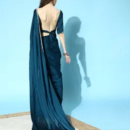 Inddus Solid Saree with Embellished Border image 3