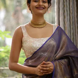 Suta Women Pink & White Embellished Saree Blouse-image-12