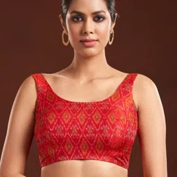 SALWAR STUDIO Ikat Print Silk Saree Blouse-picture-48