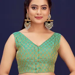 Vardha Woven Design Zari Brocade Readymade Saree Blouse-image-54
