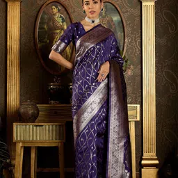 Sangria Woven Design Banarasi Saree With Blouse-image-21