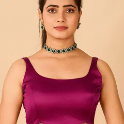 flaher Satin Readymade Saree Blouse-image-3