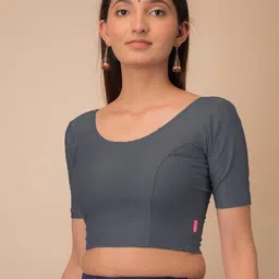 Bindigasm's Advi Woven Design Stretchable Cotton Saree Blouse image 2