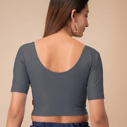 Bindigasm's Advi Woven Design Stretchable Cotton Saree Blouse image 4