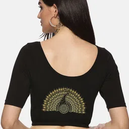 NOT YET by us Ethnic Motifs Printed Stretchable Saree Blouse image 1