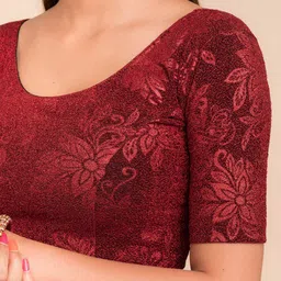 Bindigasm's Advi Self-Design Stretchable Saree Blouse image 2