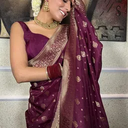 S.K.C Woven Design Zari Banarasi Saree image 3