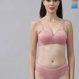 Aamarsh Pack Of 2 Mid-Rise Cotton Lightly Padded Bra & Mid-Rise Brief-picture-35