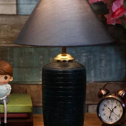 foziq Grey & Blue Solid Contemporary Table Lamp-image-81