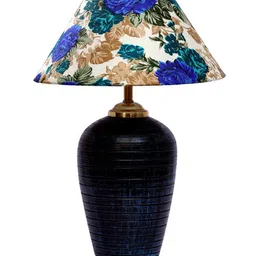 foziq Blue & White Printed Table Lamps With Shade image 4