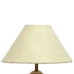 foziq Blue & Off-White Solid Bell Shaped Table Lamp image 2