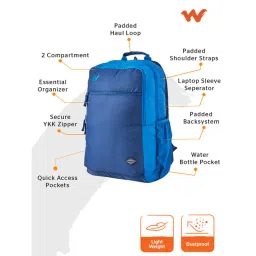 Wildcraft Navy Blue Printed Polyester Backpack image 2