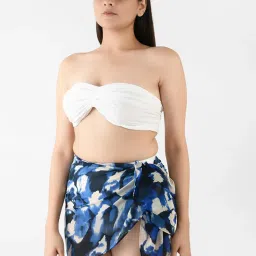 Blissence Blue Abstarct Printed Short Sarong-picture-10
