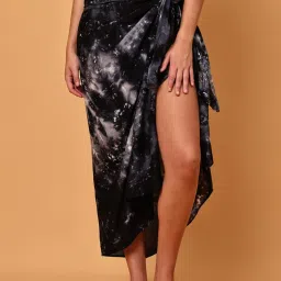 Blissence Black Tie And Dye Printed Long Sarong-picture-13