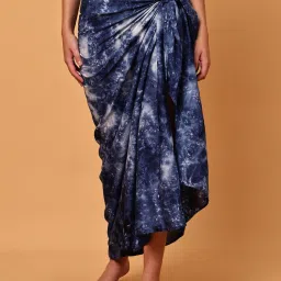 Blissence Blue Tie And Dye Printed Long Sarong-picture-21