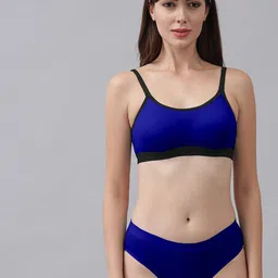 AROUSY Pack Of 3 Cotton Mid-Rise Briefs & Non Padded Bra image 5