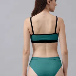 AROUSY Pack Of 3 Cotton Mid-Rise Briefs & Non Padded Bra image 3