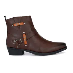 San Frissco Men Brown Studded Casual Boots image 5