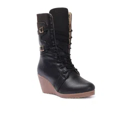 Picktoes Women Black Mid-Top Ankle Boots image 1