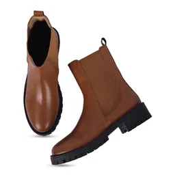 yoho Women Mid Top Platform -Heeled Chelsea Boots-picture-19