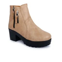 OPHELIA Women Mid Top Platform Heel Regular Boots-image-6