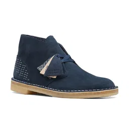 Clarks Men Navy Blue Solid Desert Boots-image-54