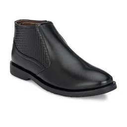 John Karsun Men Black Biker Solid Boots-image-69