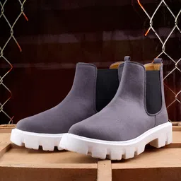 Bxxy Men Heeled Suede Mid-Top Chelsea Boots-picture-27