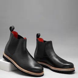 Ruosh Men Mid-Top Slip-On Leather Chelsea Boots-image-80