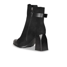 Ronnie Grey Women Solid Round Toe Block-Heeled Chunky Boots image 3