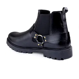 Bxxy Men Mid Top Platform Heel Chelsea Boots With Buckle Detail image 4