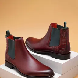 Ruosh Men Mid Top Leather Work Chelsea Boots image 3