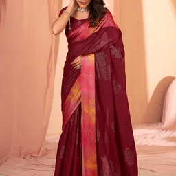Mitera Embellished Beads and Stones Saree-image-1