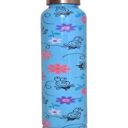 IMAGO Blue & Pink Floral Printed Copper Water Bottle 1L-picture-29