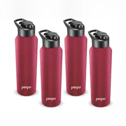Pexpo Maroon & Black 4 Pieces Single Wall Vacuum Water Bottle 750 ml image 1
