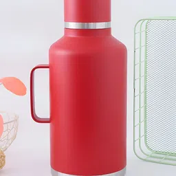 UMAI Red & Silver-Toned Stainless Steel Solid Double Wall Vacuum Water Bottle 2L-picture-12