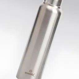 Speedex Silver-Toned Single Stainless Steel Solid Water Bottle image 2