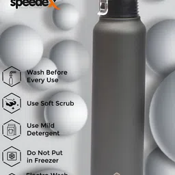 Speedex Grey Set of 4 Stainless Steel Solid Water Bottle image 2