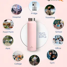 Speedex Pink Set of 3 Stainless Steel Solid Water Bottle image 4