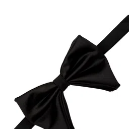The Tie Hub Black Solid Bow Tie image 3