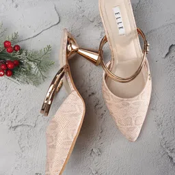 ELLE Textured Kitten Heel Mules-picture-12