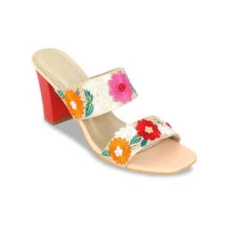 NR By Nidhi Rathi Ethnic Floral Embellished Block Heels image 2