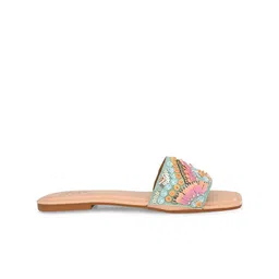 Zebba Embellished Open Toe Flats image 4