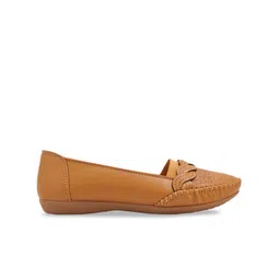 Mast & Harbour Beige Textured Ballerinas image 5