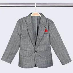 BAESD Boys Checked Notched Lapel 3 Piece Suit With Bow image 2