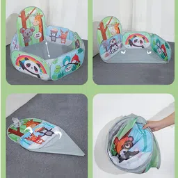 BabyGo Kids Jungle Basketball Ball Pool for Kids, Play Tent House for 2+ Year Old Girls and Boys, Ball Pit for Kid, Spacious, Lightweight, Portable & Easy to Set Up, (Green) (No Balls) image 3