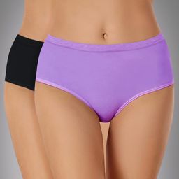 Heelium Pack Of 2 Odour-Free Mid-Rise Hipster Briefs P2-W-Brief-LAVBLK-XXXL-picture-30