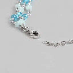 Carlton London Women Silver-Toned & Blue Brass Rhodium-Plated Charm Bracelet image 5